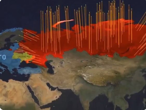 خريطة إنطلاق الصواريخ النووية الروسية نحو الغرب، كلمتك