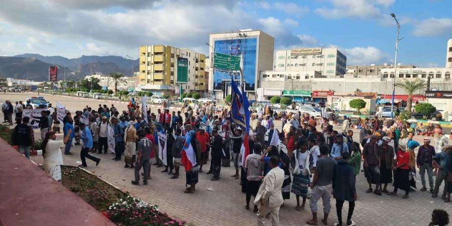 بالفيديو.. منع رفع صور المختطف علي عشال بمظاهرة عدن - أخبار كلمتك